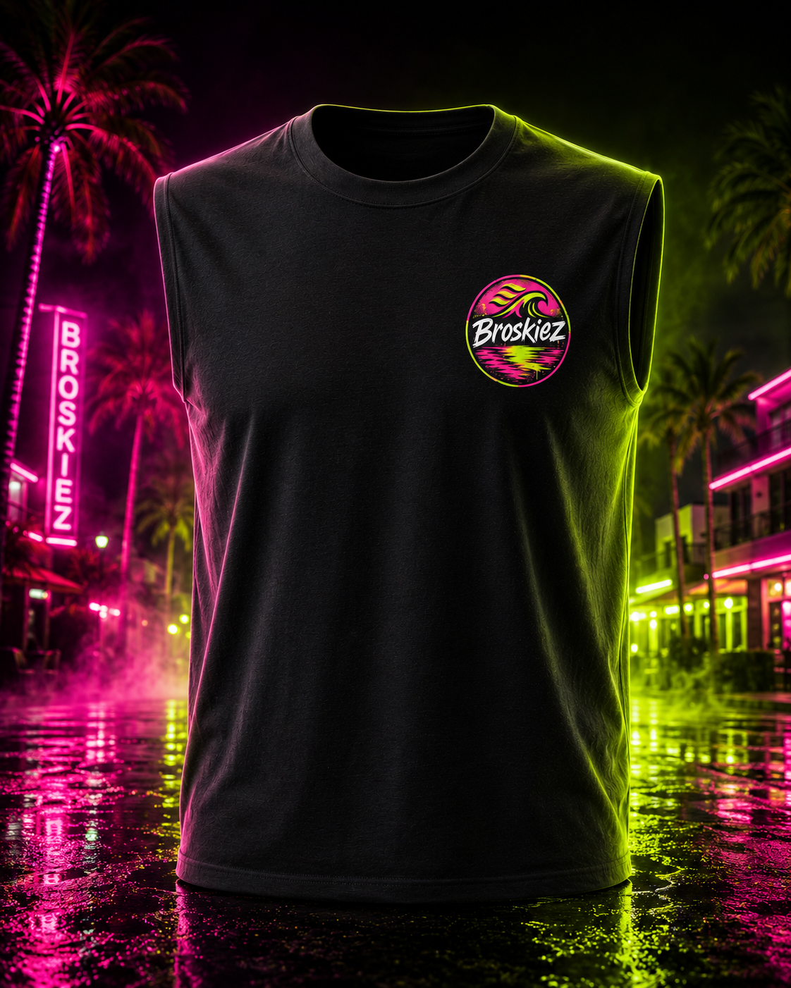 Broskiez Electric Lime Muscle Tee