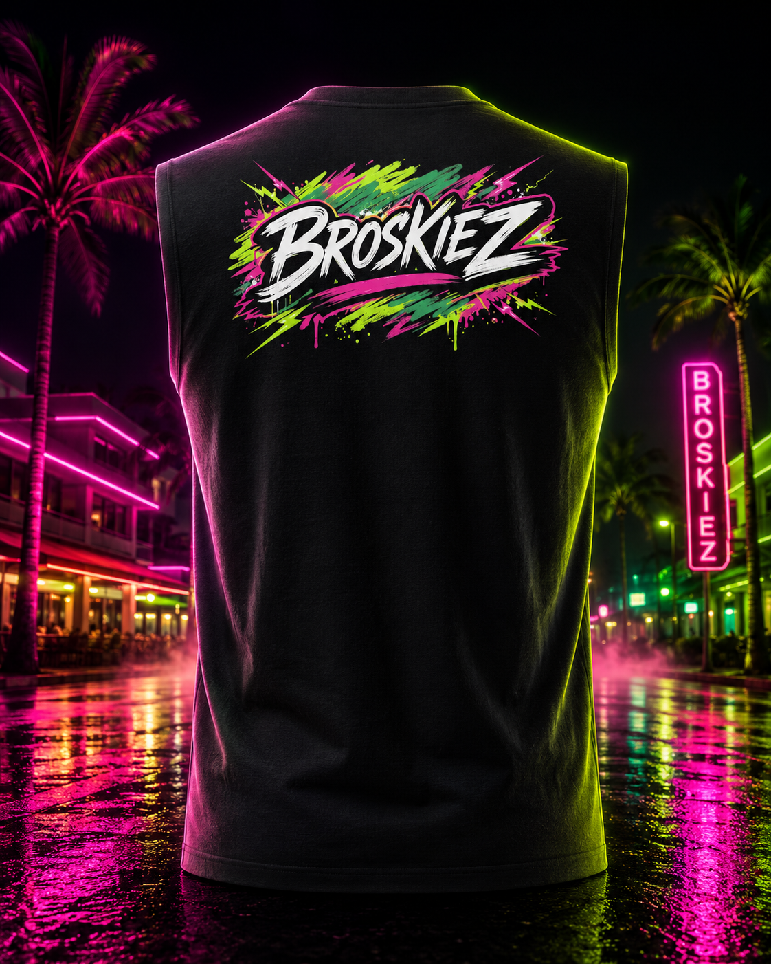 Broskiez Electric Lime Muscle Tee